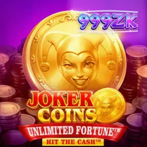 Tampilan antarmuka slot Joker Coins Unlimited Fortune dengan simbol buah dan koin emas.